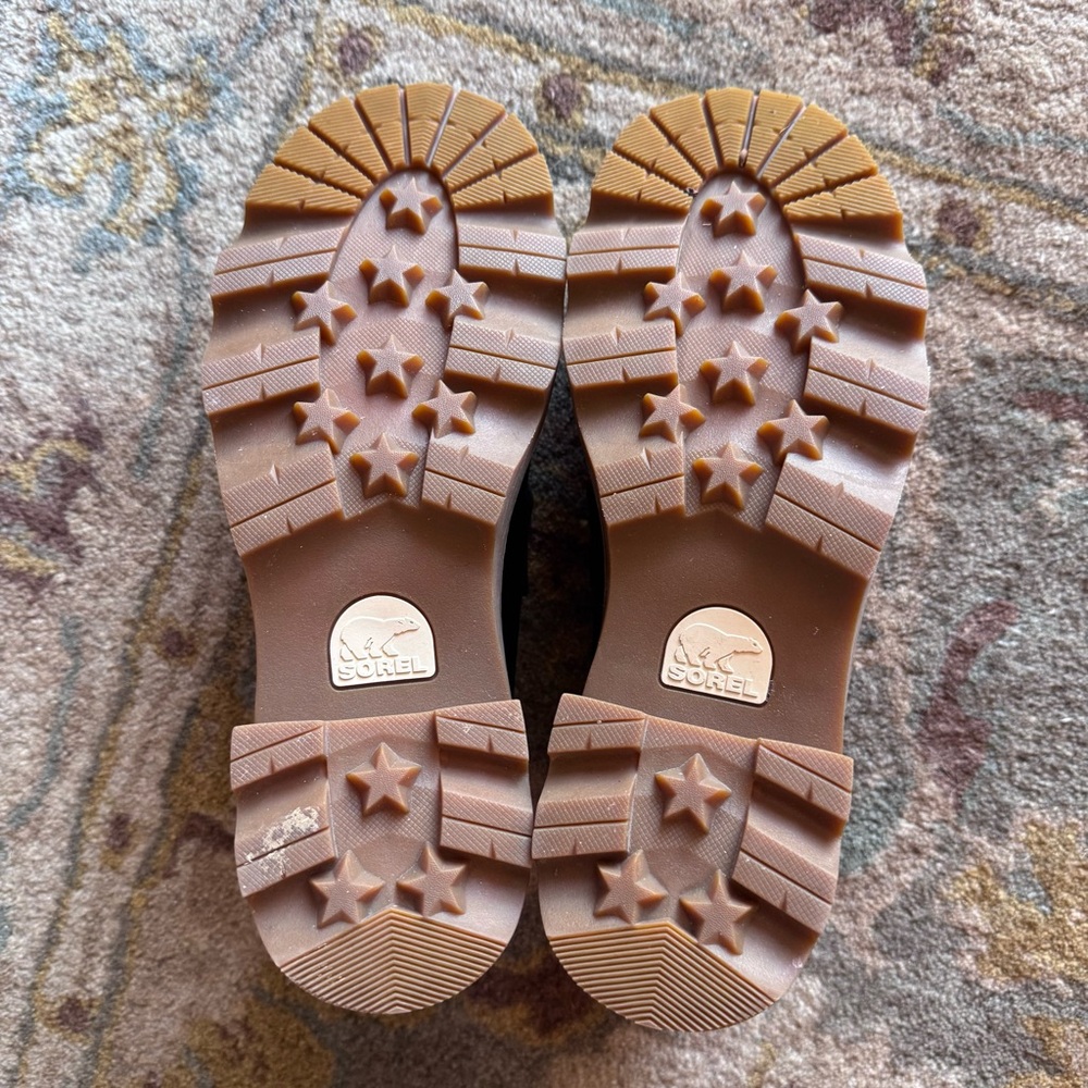 🦋Sorel Women's Black Chunky Joan Now City Leather Penny Loafers🦋 - Picture 7 of 11